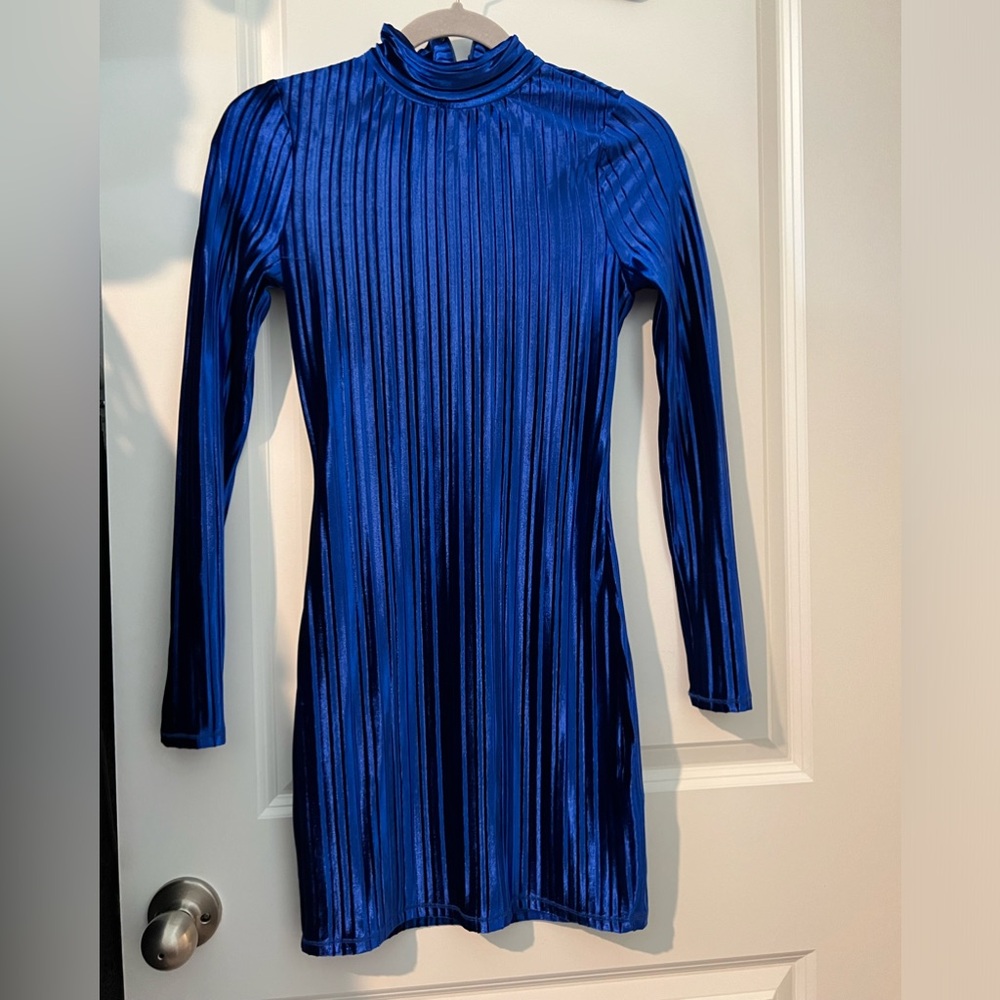 NBD Blue Long Sleeve Mini Dress Size XS